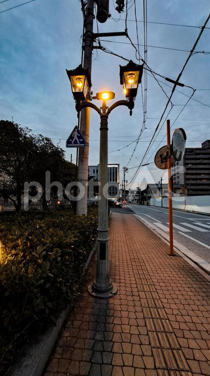 福山市のガス燈 ガス燈,福山市,広島県の写真素材