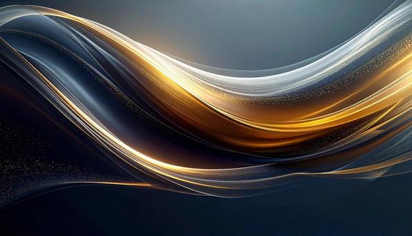 黒と金の光のリボン 抽象背景 黒と金の光のリボン 抽象背景の写真