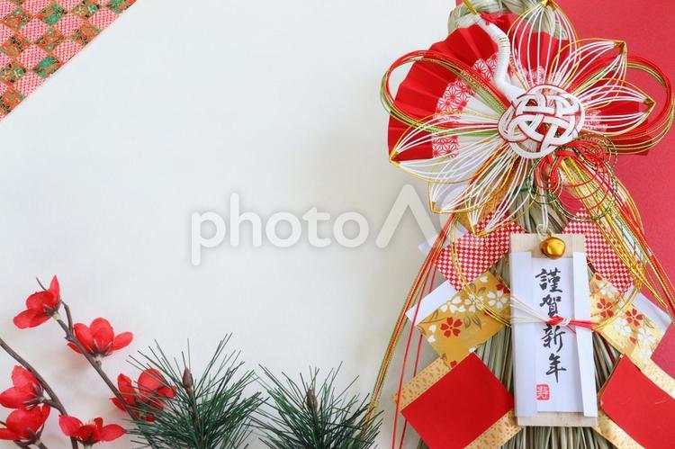 お正月のイメージ画像　４ 年賀状,お正月,正月飾りの写真素材