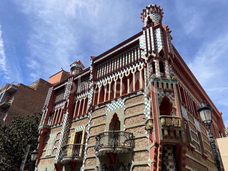 カサ・ビセンスのコーナータワー バルセロナ,スペイン,カタルーニャの写真素材