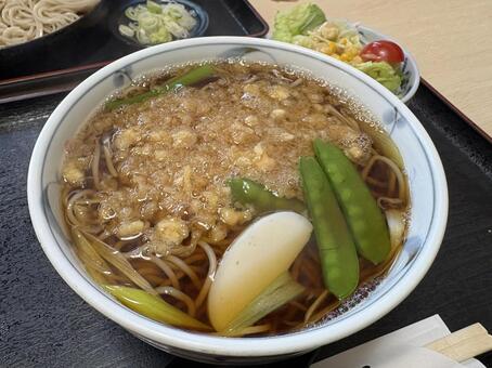 たぬき蕎麦 蕎麦屋,蕎麦,昼食の写真素材
