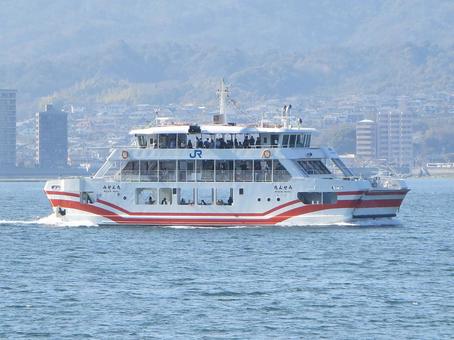 宮島フェリーのみせん丸 厳島神社,厳島,宮島の写真素材