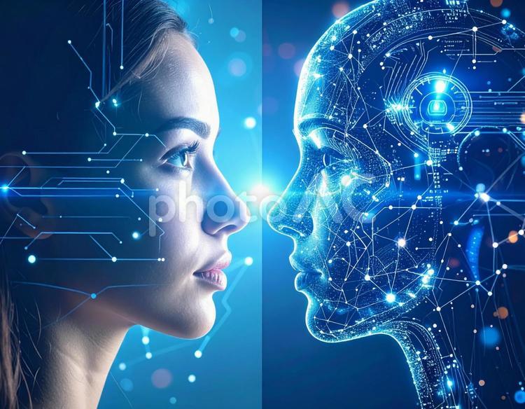 Aiとの交流 ai,人工知能,コミュニケーションの写真素材