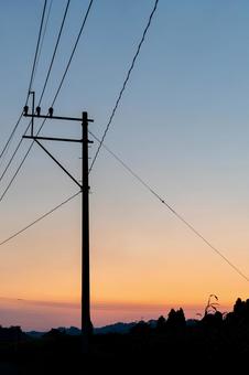 Sunset sky and electric poles, JPG Sunset sky and electric poles, JPG
