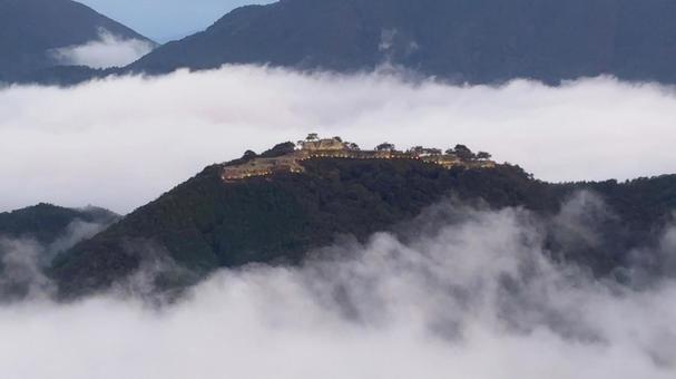 雲海　竹田城跡 雲海,竹田城,天空の城の写真素材