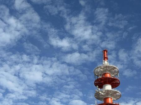 青空と電波塔 青空,電波塔,空の写真素材