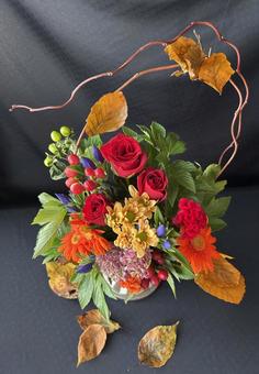 秋のアレンジメント 秋のアレンジメント 飾り,フラワー,花の写真素材