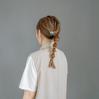 きょうのヘアスタイルはこれ♡ 女性,後ろ姿,ヘアアレンジの写真素材