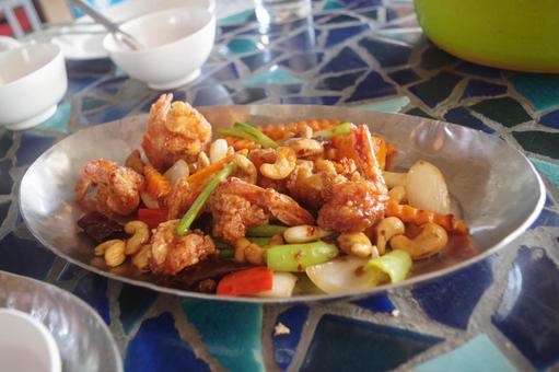 エビとカシューナッツ炒め タイ,タイ料理,エスニック料理の写真素材