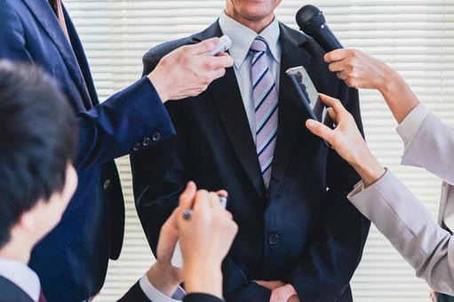 Press conference, box coverage, hanging interview image, press conference, coverage, boxed coverage, JPG