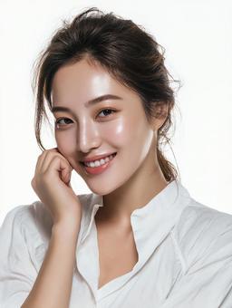幸せそうな笑顔が魅力的な若いアジア人女性 幸せそうな笑顔が魅力的な若いアジア人女性の写真