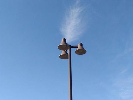 街灯 空,青空,電気の写真素材