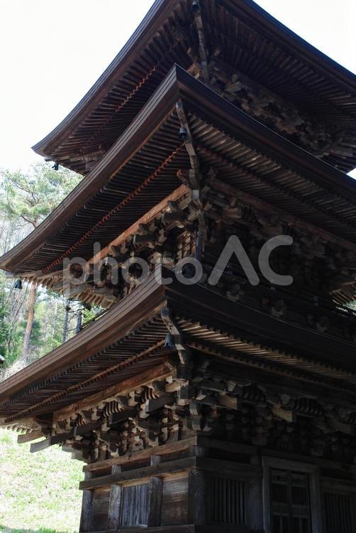 御代田町真楽寺三重塔 長野県,軽井沢,御代田町の写真素材