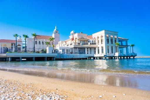 福岡県　シーサイドももち海浜公園の風景 福岡県,福岡市,青空の写真素材