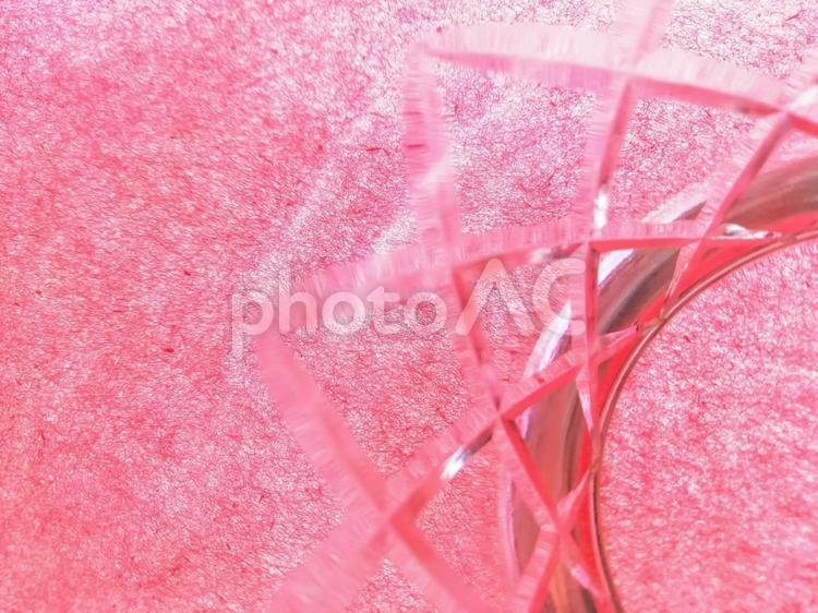 和紙とガラス　幻想的な赤色 和紙,紙,壁紙の写真素材