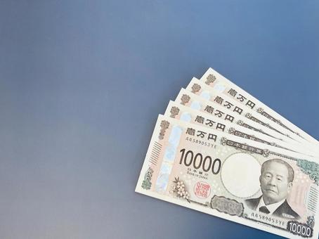 1万円札5枚(渋沢栄一) 1万円札5枚(渋沢栄一) キャッシュ,現金,紙幣の写真素材