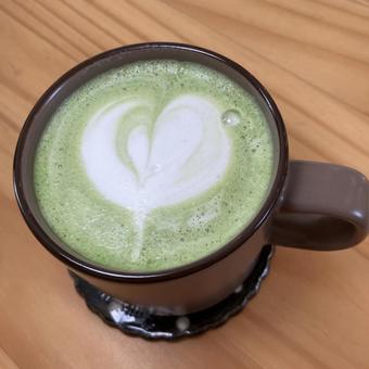 抹茶ラテハートラテアート 抹茶ラテ,抹茶,ラテの写真素材