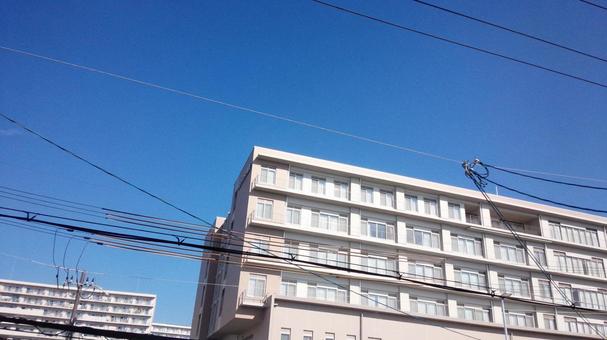 Photo, blue sky, building, weather, 