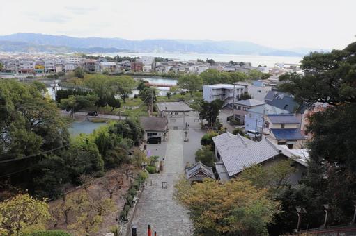 和歌浦天満宮　楼門からの風景 和歌浦天満宮,楼門,風景の写真素材