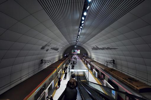みなとみらい線　元町・中華街駅　超広角 みなとみらい線,元町・中華街駅,山下公園の写真素材