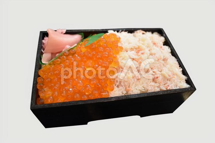 蟹とイクラのお弁当 イクラ,蟹,弁当の写真素材