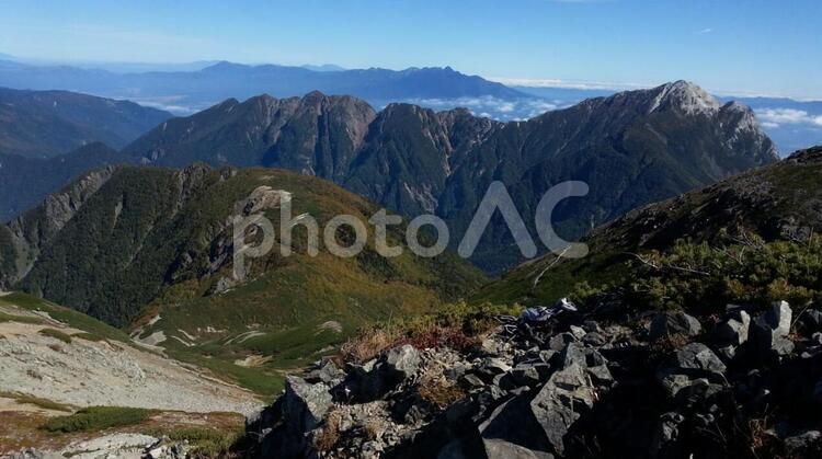 日本　山梨　仙丈ケ岳 日本,山梨,仙丈ケ岳の写真素材
