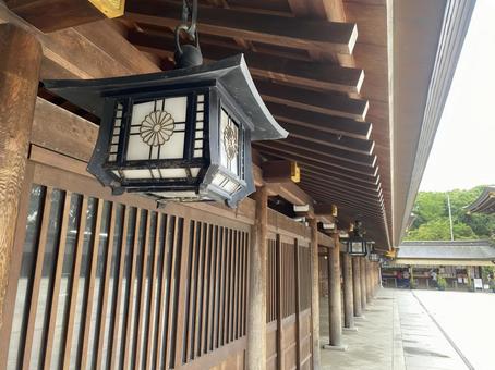 提灯と回廊 提灯と回廊の写真