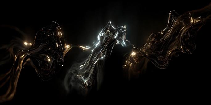 メタリックカラーの流体形状の写真