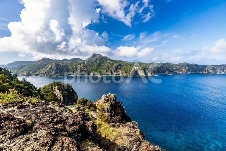 小笠原諸島・父島　長崎展望台から望む絶景　 父島,小笠原諸島,長崎展望台の写真素材