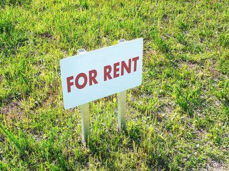 小看板for rent 小看板for rent 草原,看板,注意の写真素材
