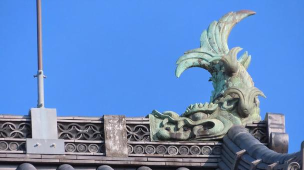 名古屋城　本丸　西南隅櫓の鯱　南側 名古屋城,尾張徳川家,御三家の写真素材