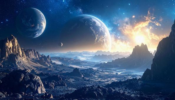 銀河と惑星の眺望 銀河と惑星の眺望の写真
