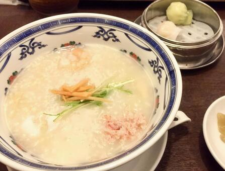 中華粥と点心のセット 中華粥,お粥,おかゆの写真素材