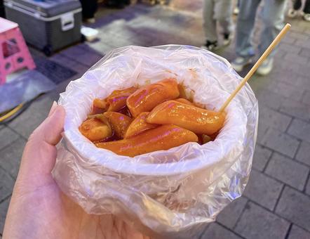 屋台のトッポギ トッポギ,韓国料理,屋台の写真素材