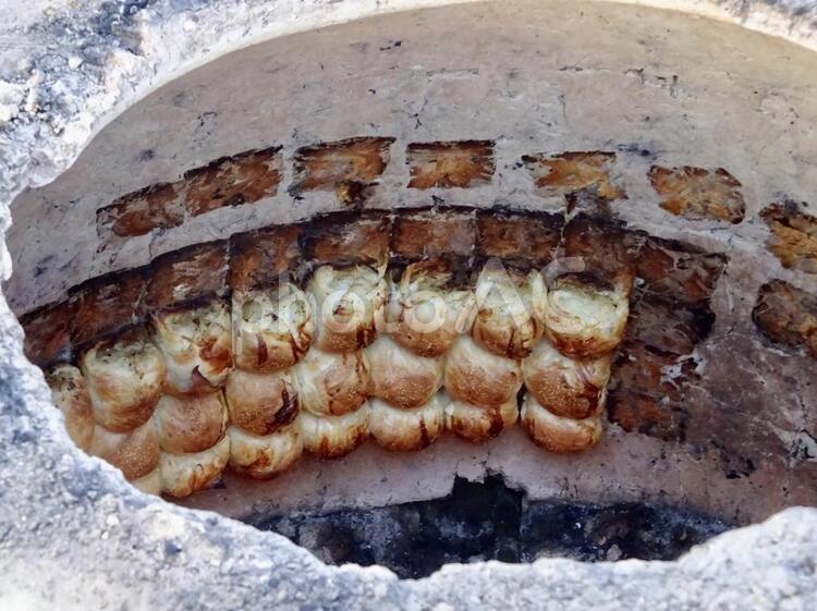 サモサを焼く窯 サモサ,釜,料理の写真素材