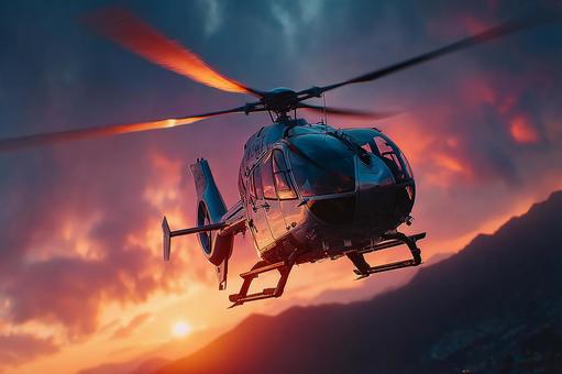 空を切り開くスタイリッシュなヘリコプターの写真