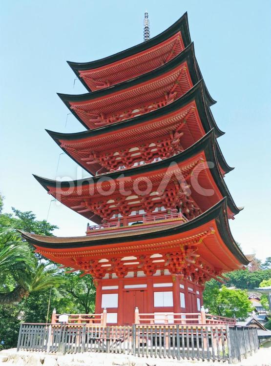 宮島　厳島神社　五重塔 宮島,厳島神社,五重塔の写真素材