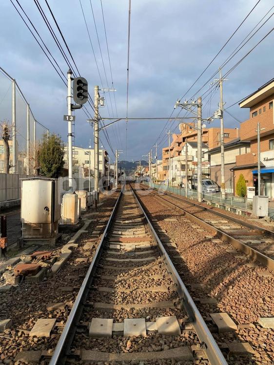 京都・叡山電車の線路 京都,えいでん,叡山電車の写真素材