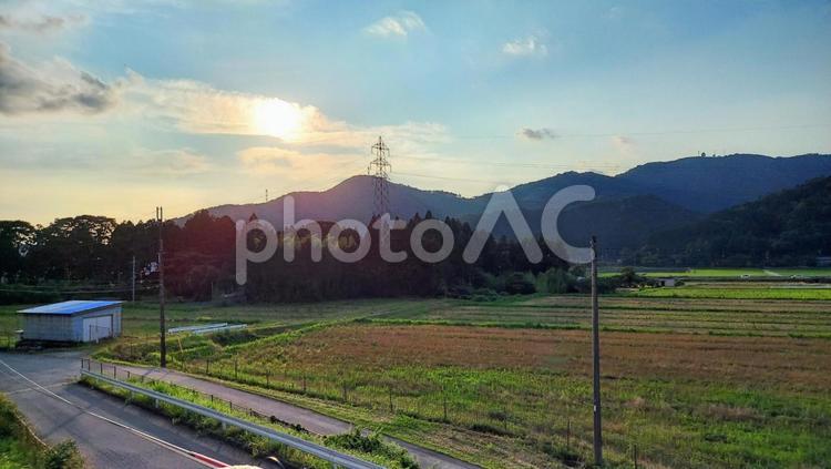 伊吹パーキングエリアからの風景 田舎の風景,山,木の写真素材