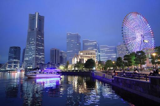 横浜の夜景 横浜の夜景 横浜,みなとみらい,夜景の写真素材