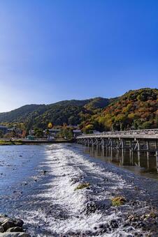 京都　嵐山　渡月橋　紅葉 嵐山,渡月橋,桂川の写真素材