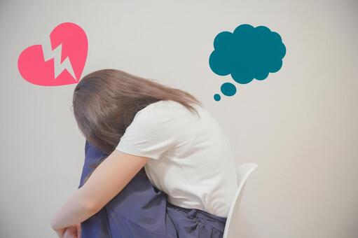 A young woman suffering from a broken heart, JPG A young woman suffering from a broken heart, female, love, lovelorn, JPG