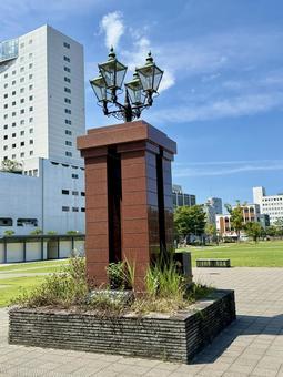 福井県中央公園のガス灯 ガス灯,明かり,街灯の写真素材