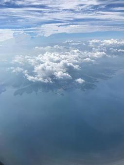 空から見る雲 空から見る雲の写真