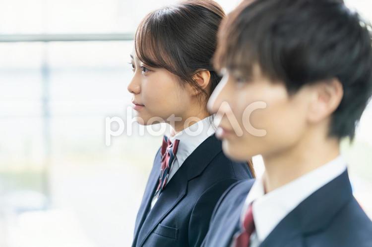 面接を受ける高校生 高校生,面接,面談の写真素材