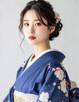 浴衣姿の日本人女性のポートレイト 浴衣姿の日本人女性のポートレイトの写真
