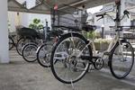 マンションの自転車置き場3 自転車置き場,駐輪場,自転車の写真素材