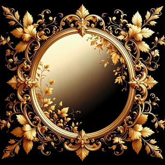 アンティーク 鏡 ゴールド フレーム の写真