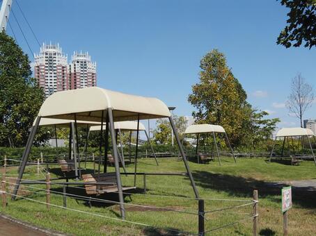 潮風公園の風景 潮風公園,風景,空の写真素材