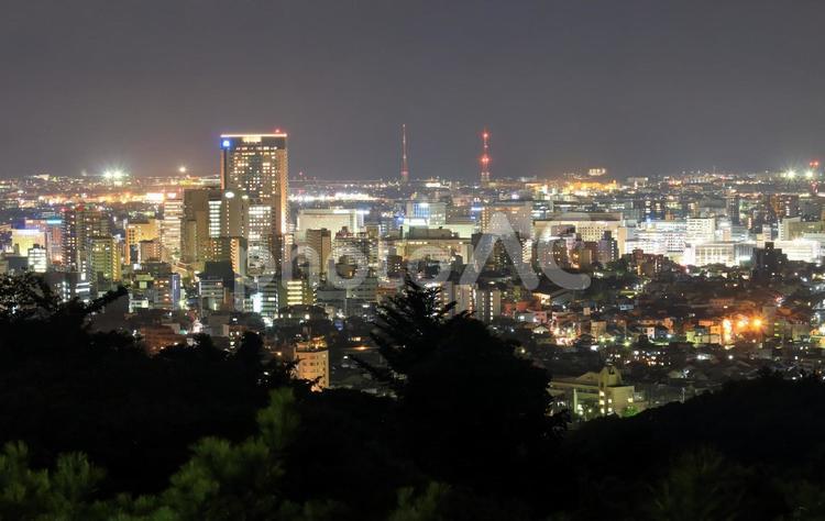 石川県　金沢市街地の夜景 金沢,金沢市,夜景の写真素材